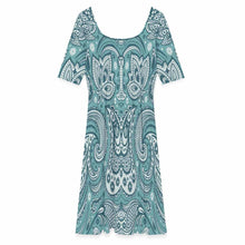 Lade das Bild in den Galerie-Viewer, Damen / Frauen Sommerrock A Linie Bedrucktes Kurzarm Kleid F25Q mit 1/2 Arm Stilvoll mit Foto Design Motiv Text selbst gestalten und bedrucken (Simple Design)