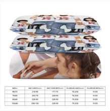 Lade das Bild in den Galerie-Viewer, Dicke Foto Bettwäsche 3 teilig (1 Bettbezug und 2 Kissenbezüge mit einseitigem Druck, alles individuell gestaltbar) mit Foto Design Motiv Text selbst gestalten und bedrucken