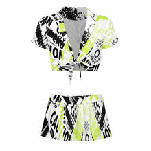 Lade das Bild in den Galerie-Viewer, Einzelbild-Design Damen Cheerleader Kostüm Uniform Bauchfrei 2 teilig mit Foto Design Motiv Text selbst gestalten und bedrucken