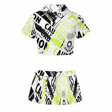 Lade das Bild in den Galerie-Viewer, Einzelbild-Design Damen Cheerleader Kostüm Uniform Bauchfrei 2 teilig mit Foto Design Motiv Text selbst gestalten und bedrucken