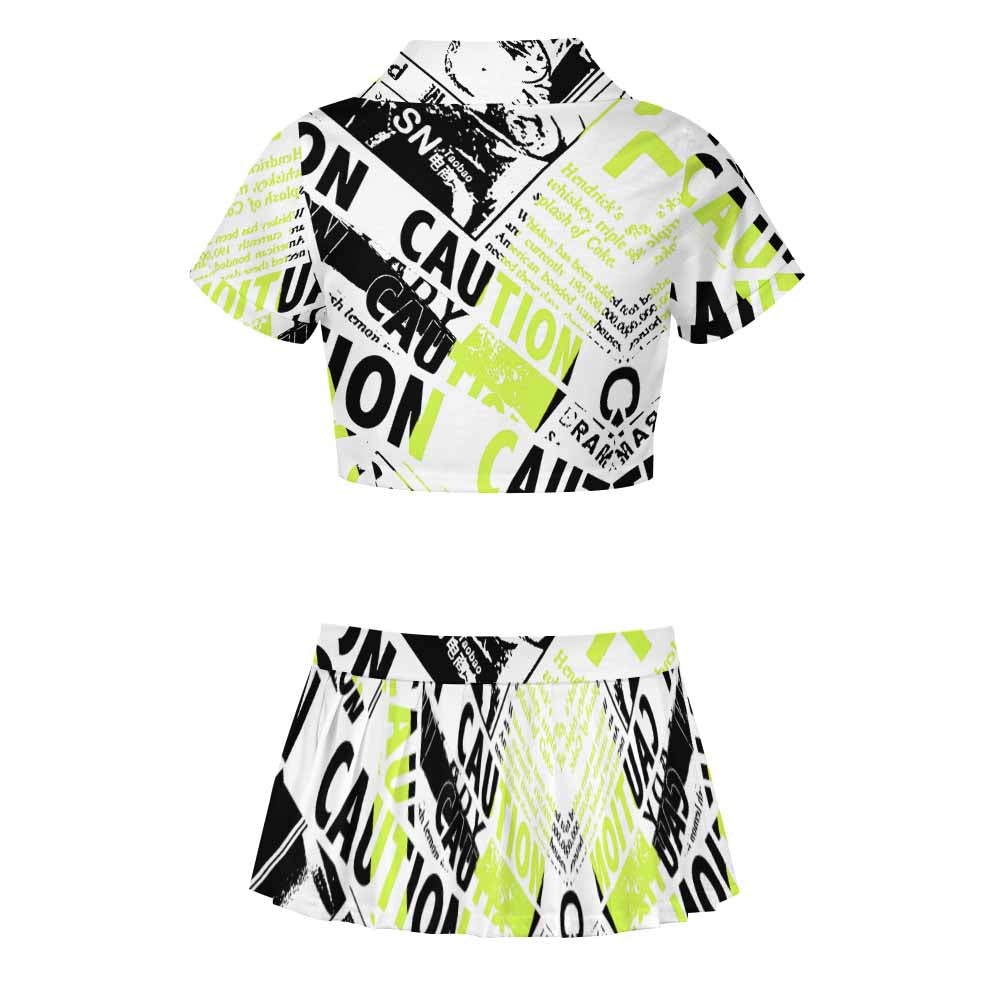 EinzelbildDesign Damen Cheerleader Kostüm Uniform Bauchfrei 2 teilig