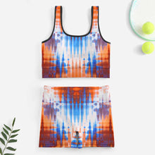Lade das Bild in den Galerie-Viewer, Einzelbild-Design Damen Yoga Trainingsanzug Set 2-tlg mit Crop Top und Short YJ052 mit Foto Design Motiv Text selbst gestalten und bedrucken