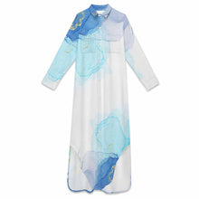 Lade das Bild in den Galerie-Viewer, Einzelbild-Design Damen / Frauen Hemd Kleid Hemdblusenkleid Midikleid Sommermode B9S mit Foto Design Motiv Text selbst gestalten und bedrucken (Simple Design)