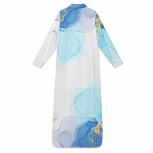 Lade das Bild in den Galerie-Viewer, Einzelbild-Design Damen / Frauen Hemd Kleid Hemdblusenkleid Midikleid Sommermode B9S mit Foto Design Motiv Text selbst gestalten und bedrucken (Simple Design)