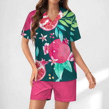 Lade das Bild in den Galerie-Viewer, Einzelbild-Design Damen / Frauen Kurze Schlafanzug Shorty Pyjama Set aus Seide mit Foto Design Motiv Text selbst gestalten und bedrucken