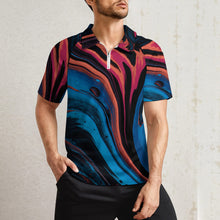 Lade das Bild in den Galerie-Viewer, Einzelbild-Design Herren / Männer Kurzarm Poloshirt T Shirt Sport mit Zipp LTPL20 mit Ihrem Design Foto Motiv Text selbst gestalten und bedrucken