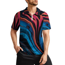 Lade das Bild in den Galerie-Viewer, Einzelbild-Design Herren / Männer Kurzarm Poloshirt T Shirt Sport mit Zipp LTPL20 mit Ihrem Design Foto Motiv Text selbst gestalten und bedrucken