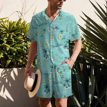 Lade das Bild in den Galerie-Viewer, Einzelbild-Design Herren / Männer Kurzarmhemd Set Kurzarm und Shorts B339D1P mit Foto Design Motiv Text selbst gestalten und bedrucken