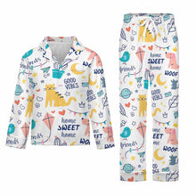 Lade das Bild in den Galerie-Viewer, Einzelbild-Design Jungen Mädchen Kinder Pyjama langarm Schlafanzug zum knöpfen 2 tlg. mit Foto Design Motiv Text selbst gestalten und bedrucken