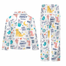 Lade das Bild in den Galerie-Viewer, Einzelbild-Design Jungen Mädchen Kinder Pyjama langarm Schlafanzug zum knöpfen 2 tlg. mit Foto Design Motiv Text selbst gestalten und bedrucken