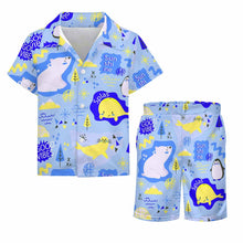 Lade das Bild in den Galerie-Viewer, Einzelbild-Design Kinder Jungen Kurzärmeliges Shirt & Shorts Strand Set (2-tlg) A27TZ mit Foto Design Motiv Text selbst gestalten und bedrucken