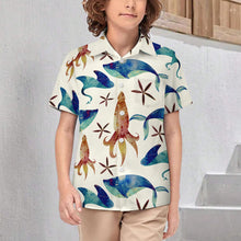 Lade das Bild in den Galerie-Viewer, Einzelbild-Design Kinder Jungen Kurzarmhemd Kurzärmeliges Hemd 225 mit Foto Design Motiv Text selbst gestalten und bedrucken