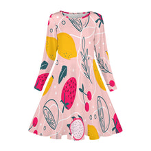 Lade das Bild in den Galerie-Viewer, Einzelbild-Design Mädchen Langarm Kleid CRQ mit Foto Design Motiv Text selbst gestalten und bedrucken