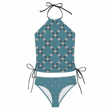 Lade das Bild in den Galerie-Viewer, Badeanzug Halfter Bustier Bikini 2-tlg. Set F145kA01 für Damen Frauen mit Foto Text selbst gestalten und bedrucken