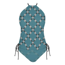 Lade das Bild in den Galerie-Viewer, Badeanzug Halfter Bustier Bikini 2-tlg. Set F145kA01 für Damen Frauen mit Foto Text selbst gestalten und bedrucken