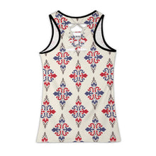 Lade das Bild in den Galerie-Viewer, Damen / Frauen Tank Top TXLD Rückenausschnitt horizontale Streifen Hohlweste BS mit Fotos Muster Text Logo selbst gestalten und bedrucken