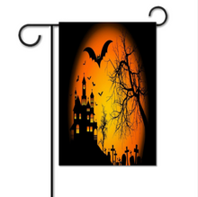 Lade das Bild in den Galerie-Viewer, Halloween Dekoration Gartenflagge Garten-Fahnen 31x46cm (verschidene Bilder doppelseitiger Druck) mit Foto Design Motiv Text selbst gestalten und bedrucken

