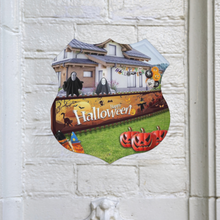 Lade das Bild in den Galerie-Viewer, Halloween Dekoration Metallschild Blechschilder Deko Schild mit Spruch Wand- und Türdeko mit Foto Design Motiv Text selbst gestalten und bedrucken