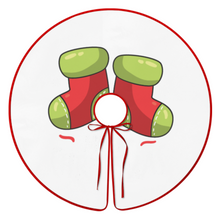 Lade das Bild in den Galerie-Viewer, Weihnachtsbaumrock Weihnachtsbaumdecke (rote Kante) (Unterschiedliche Bilder auf beiden Seiten) mit selbst gestalten und bedrucken