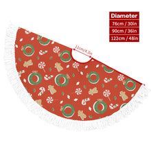 Lade das Bild in den Galerie-Viewer, Weihnachtsbaumrock Weihnachtsbaumdecke (Fransenstil) (doppelseitig gleiches Bild) mit selbst gestalten und bedrucken