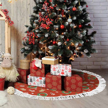 Lade das Bild in den Galerie-Viewer, Weihnachtsbaumrock Weihnachtsbaumdecke (Fransenstil) (doppelseitig gleiches Bild) mit selbst gestalten und bedrucken