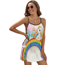 Lade das Bild in den Galerie-Viewer, Multi-Image-Design Sexy Sommerkleid Satin Kleid JJ1206 mit V-Ausschnitt für Damen / Frauen selbst gestalten und bedrucken