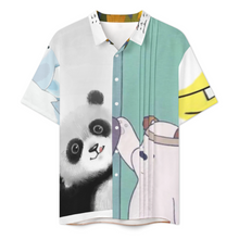 Lade das Bild in den Galerie-Viewer, Multi-Image-Design Herren Kurzarmhemd mit Revers und Falten LM005 mit Ihrem Design Motiv Foto Text selbst gestalten und bedrucken