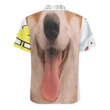 Lade das Bild in den Galerie-Viewer, Multi-Image-Design Herren Kurzarmhemd mit Revers und Falten LM005 mit Ihrem Design Motiv Foto Text selbst gestalten und bedrucken