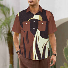 Lade das Bild in den Galerie-Viewer, Einzelbild-Design Herren Kurzarmhemd mit Revers und doppelter Pattentasche LM056 mit Ihrem Design Motiv Foto Text selbst gestalten und bedrucken