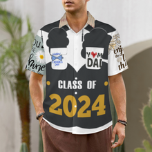 Lade das Bild in den Galerie-Viewer, Multi-Image-Design Herren Kurzarmhemd mit Revers und doppelter Pattentasche LM056 mit Ihrem Design Motiv Foto Text selbst gestalten und bedrucken