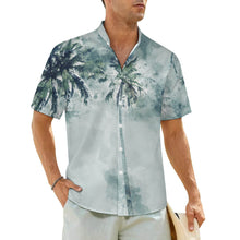 Lade das Bild in den Galerie-Viewer, Einzelbild-Design Herren Stehkragen Kurzarmhemd mit Tasche LM058 mit Ihrem Design Motiv Foto Text selbst gestalten und bedrucken