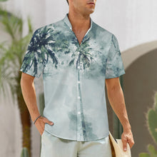 Lade das Bild in den Galerie-Viewer, Einzelbild-Design Herren Stehkragen Kurzarmhemd mit Tasche LM058 mit Ihrem Design Motiv Foto Text selbst gestalten und bedrucken