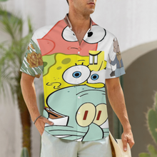 Lade das Bild in den Galerie-Viewer, Multi-Image-Design Herren Stehkragen Kurzarmhemd mit Tasche LM058 mit Ihrem Design Motiv Foto Text selbst gestalten und bedrucken