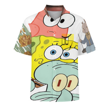 Lade das Bild in den Galerie-Viewer, Multi-Image-Design Herren Stehkragen Kurzarmhemd mit Tasche LM058 mit Ihrem Design Motiv Foto Text selbst gestalten und bedrucken