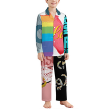 Lade das Bild in den Galerie-Viewer, Multi-Image-Druck Langärmeliger Schlafanzug Pyjama Kinder LM125 mit Fotos Muster Text Logo selbst gestalten und bedrucken
