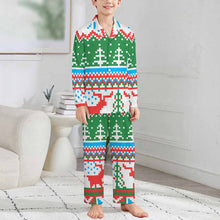 Lade das Bild in den Galerie-Viewer, Einzelbilddruck Langärmeliger Schlafanzug Pyjama Kinder LM125 mit Fotos Muster Text Logo selbst gestalten und bedrucken