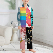 Lade das Bild in den Galerie-Viewer, Multi-Image-Druck Langärmeliger Schlafanzug Pyjama Kinder LM125 mit Fotos Muster Text Logo selbst gestalten und bedrucken