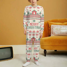 Lade das Bild in den Galerie-Viewer, Einzelbilddruck Kinder Rundhalsausschnitt Langarm Pyjama-Set LM126 mit Foto Text Personalisiertes