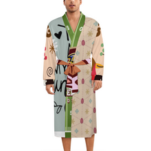 Lade das Bild in den Galerie-Viewer, Multi-Image-Druck Unisex Langarm Nachthemd Bademantel mit Gürtel LM127 mit Fotos Muster Text Logo selbst gestalten und bedrucken