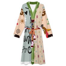 Lade das Bild in den Galerie-Viewer, Multi-Image-Druck Unisex Langarm Nachthemd Bademantel mit Gürtel LM127 mit Fotos Muster Text Logo selbst gestalten und bedrucken