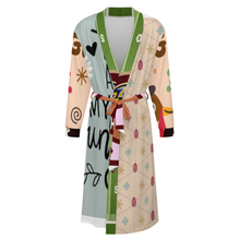 Lade das Bild in den Galerie-Viewer, Multi-Image-Druck Unisex Langarm Nachthemd Bademantel mit Gürtel LM127 mit Fotos Muster Text Logo selbst gestalten und bedrucken