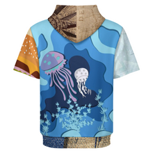 Lade das Bild in den Galerie-Viewer, Multi-Image-Design Unisex Kurzarm Hoodie LM250 mit Foto Design Motiv Text selbst gestalten und bedrucken