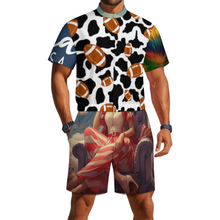 Lade das Bild in den Galerie-Viewer, Multi-Image-Design Kurzärmliger Jumpsuit LM427 für Männer / Herren mit Foto Text selbst gestalten und bedrucken