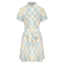 Lade das Bild in den Galerie-Viewer, Damen / Frauen Kurzarm Blusenkleider LM448 mit Fotos Muster Text Logo selbst gestalten und bedrucken