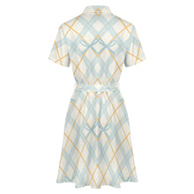 Lade das Bild in den Galerie-Viewer, Damen / Frauen Kurzarm Blusenkleider LM448 mit Fotos Muster Text Logo selbst gestalten und bedrucken