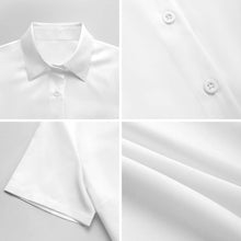 Lade das Bild in den Galerie-Viewer, Damen / Frauen Kurzarm Blusenkleider LM448 mit Fotos Muster Text Logo selbst gestalten und bedrucken