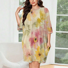 Lade das Bild in den Galerie-Viewer, Einzelbilddruck Damen / Frauen Eisseide Lockeres Große Größe T-Shirt Home Kurzarm Pyjama Nachthemd LM475 mit Fotos Muster Text Logo selbst gestalten und bedrucken