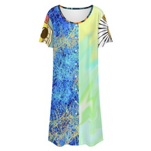 Lade das Bild in den Galerie-Viewer, Multi-Image-Design Damen / Frauen Kragenloses Longshirt LM501 mit Foto Design Motiv Text selbst gestalten und bedrucken