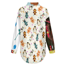 Lade das Bild in den Galerie-Viewer, Multi-Image-Druck Damen / Frauen Hemd mit überschnittenen Schultern LM554 mit Foto Design Motiv Text selbst gestalten und bedrucken