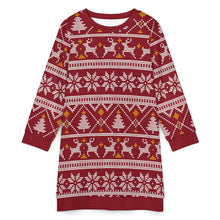 Lade das Bild in den Galerie-Viewer, Einzelbilddruck Damen / Frauen Langärmliges Pulloverkleid LM565 mit Fotos Muster Text Logo selbst gestalten und bedrucken